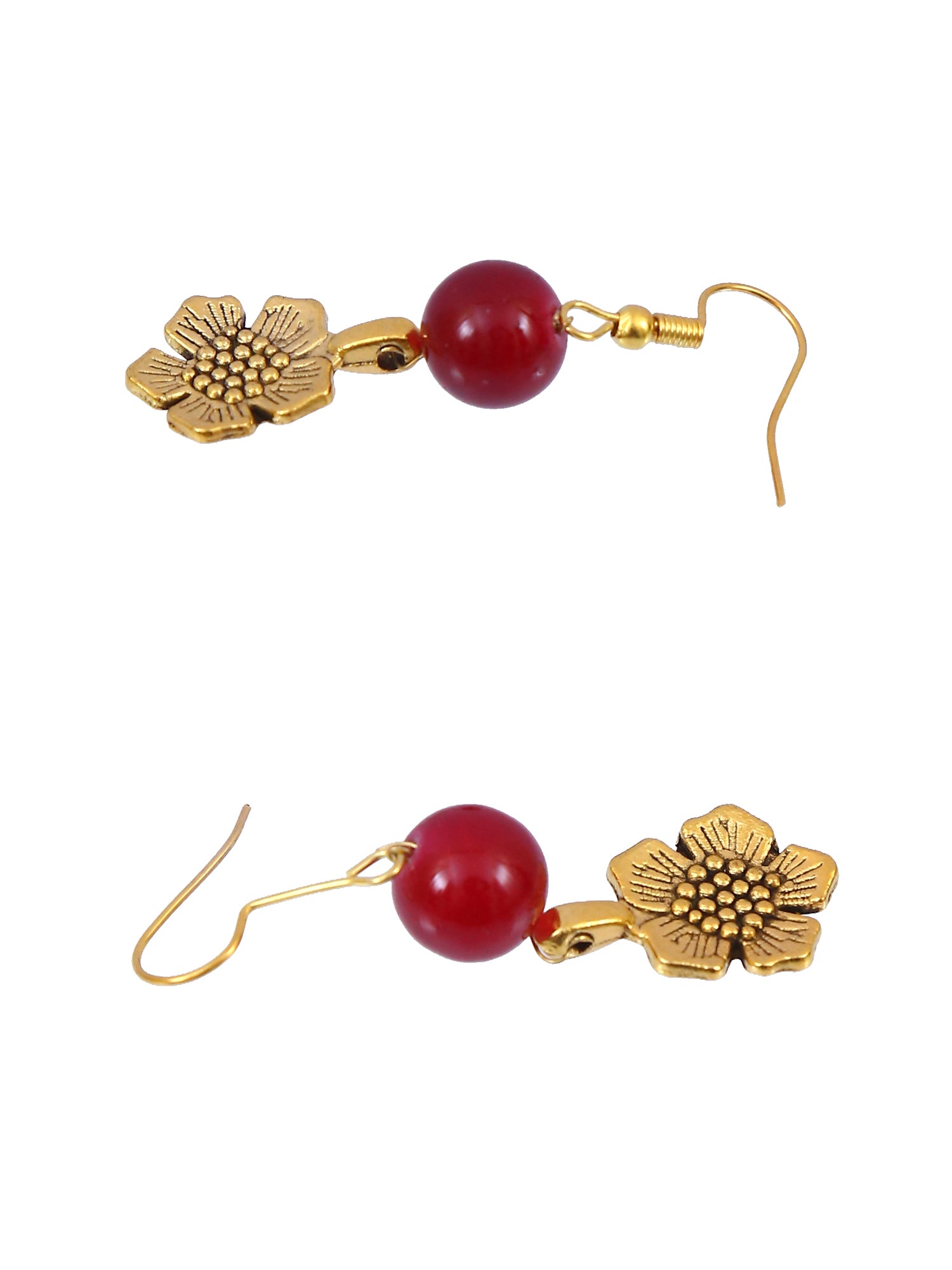 Gold-Plated Multicolor Beads Choker  Necklace & Earring Set  RAS0419