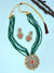 Designer Kundan & Green Moti Stone Style Necklace & Earrings Set RAS0433