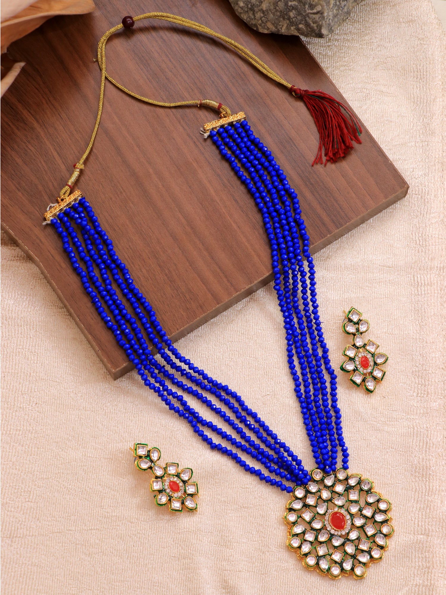 Elegant Green Pearls  Kundan Jewellery Set for Trendy Women and Girls