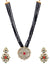Designer Kundan & Black Moti Stone Style Necklace & Earrings Set RAS0435