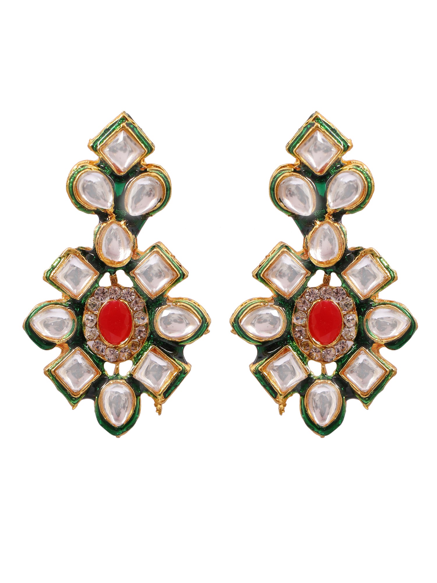 Elegant Green Pearls  Kundan Jewellery Set for Trendy Women and Girls