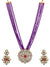 Designer Kundan & Purple Moti Stone Style Necklace & Earrings Set RAS0437