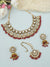 Kashish Jewellery Set- Traditional Gold-Plated Kundan Studded Pearls Wedding Necklace, Jhumka and Tikka Set