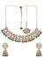 Maroon & Green Kundan Studded Pearl Choker Necklace Set for Women