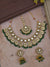 Kashish Jewellery Set- Traditional Gold-Plated Kundan Studded Pearls Wedding Necklace, Jhumka and Tikka Set