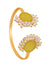 Gold-plated Natural StonesSudded Pearl Adjustable Kada Bracelet for Women