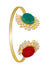 Gold-plated Natural StonesSudded Pearl Adjustable Kada Bracelet for Women