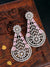 SwaDev American Diamond Silver & Pink Oval Shape Party Wear  Dangler Earring SDJE0001