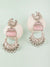 Pink Stone Peacock Silver Look-Alike Dangler Earrings for Women & Girls