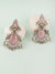 Stylish Pink Stones Birds Design Silver Look Alike Dangler Earrings for Girls & Women
