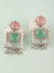 Premium Silver Look Like Pastel Pink-Green Drop Earrings for Women & Girls