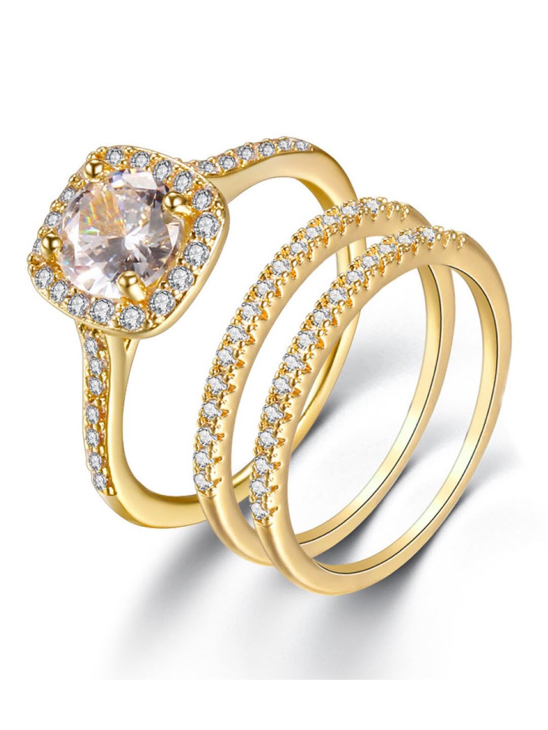 Antique Silver-Plated Trio  Finger Ring Set for Trendy Women & Girls