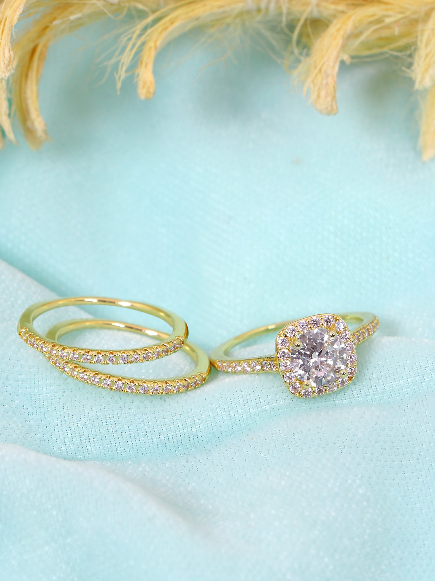 Antique Silver-Plated Trio  Finger Ring Set for Trendy Women & Girls