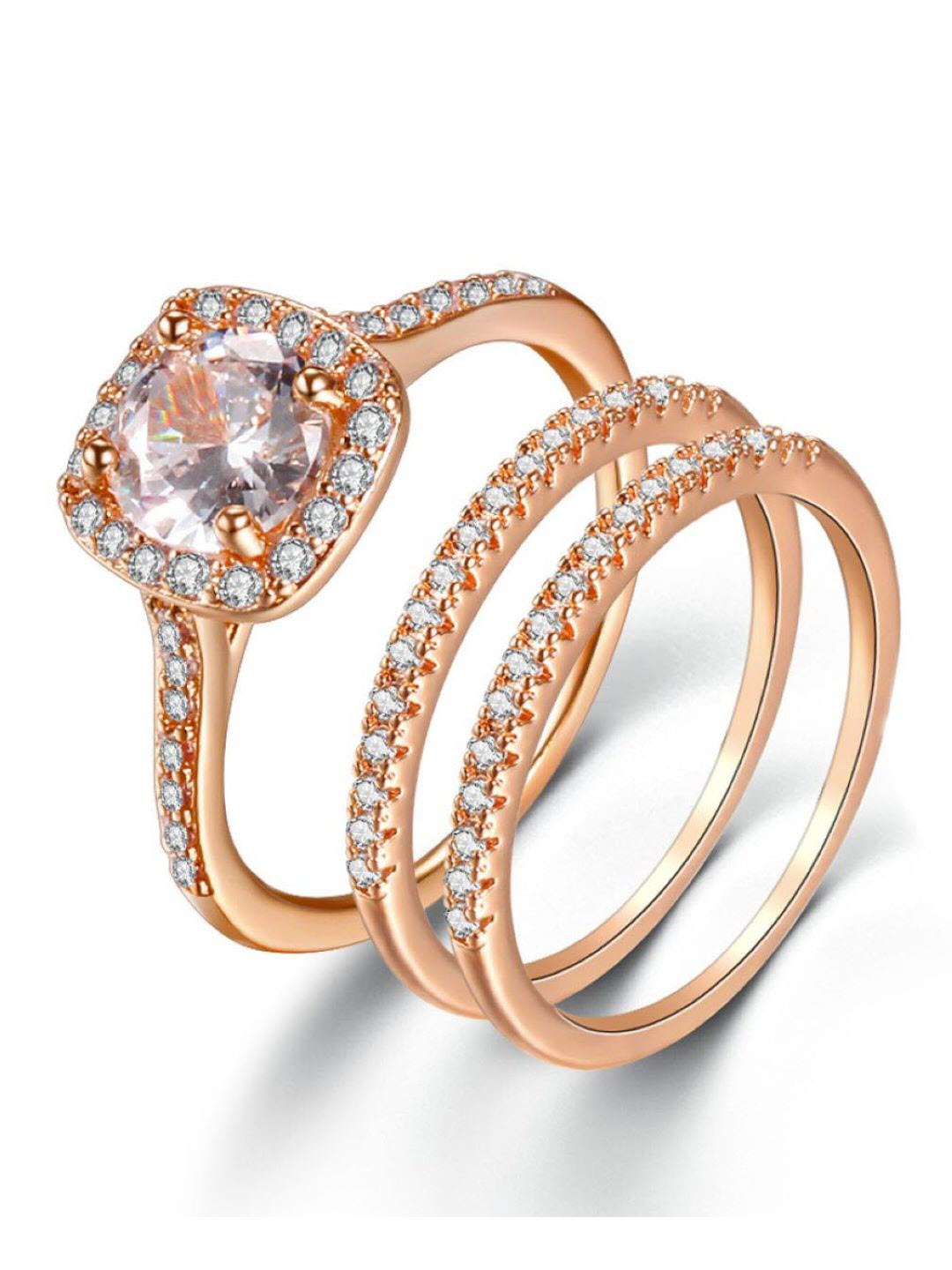 Antique Silver-Plated Trio  Finger Ring Set for Trendy Women & Girls