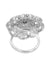 SwaDev  Silver American Diamond White Stone Adjustable Finger Ring SDJR0014