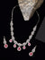 Fashionable Girls- Pink Stone & American Diamond Silver-Plated Jewellery Set