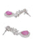 SwaDev Elegant Pink Stone Studded Silver-Plated  American Diamond Jewellery Set SDJS0006