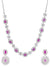 SwaDev Silver-plated Pink American Diamond Studded Jewellery Set