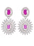 SwaDev Silver-plated Pink American Diamond Studded Jewellery Set