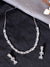 SwaDev White & Silver American Diamond Studded Square Design Jewellery Set SDJS0009