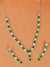 SwaDev Green & Silver American Diamond Studded Floral Jewellery Sets for Women