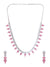Fiza Jewellery Set- Pink American Diamond/AD Crystals Necklace & Earrings Set