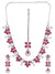 Crunchy Fashion Pink Silver-Plated American Diamond AD-Studded Floral Shaped Jewellery Set SDJS0046...