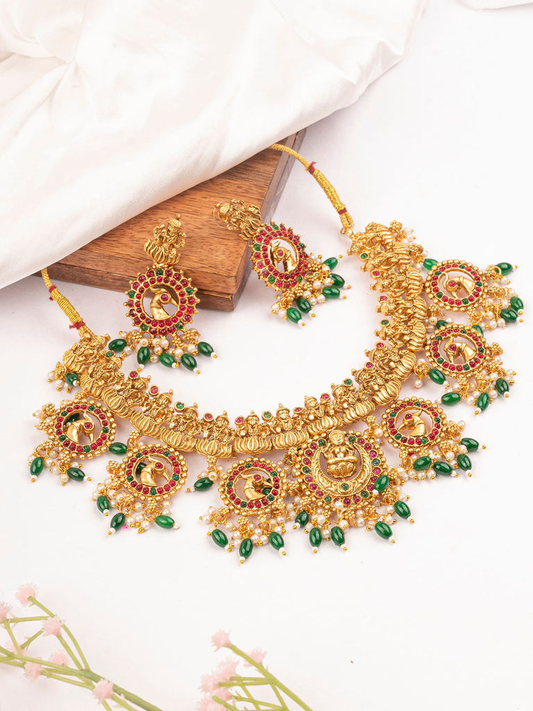 Traditional Handmade Temple Jewellery Gold-Plated Sets for