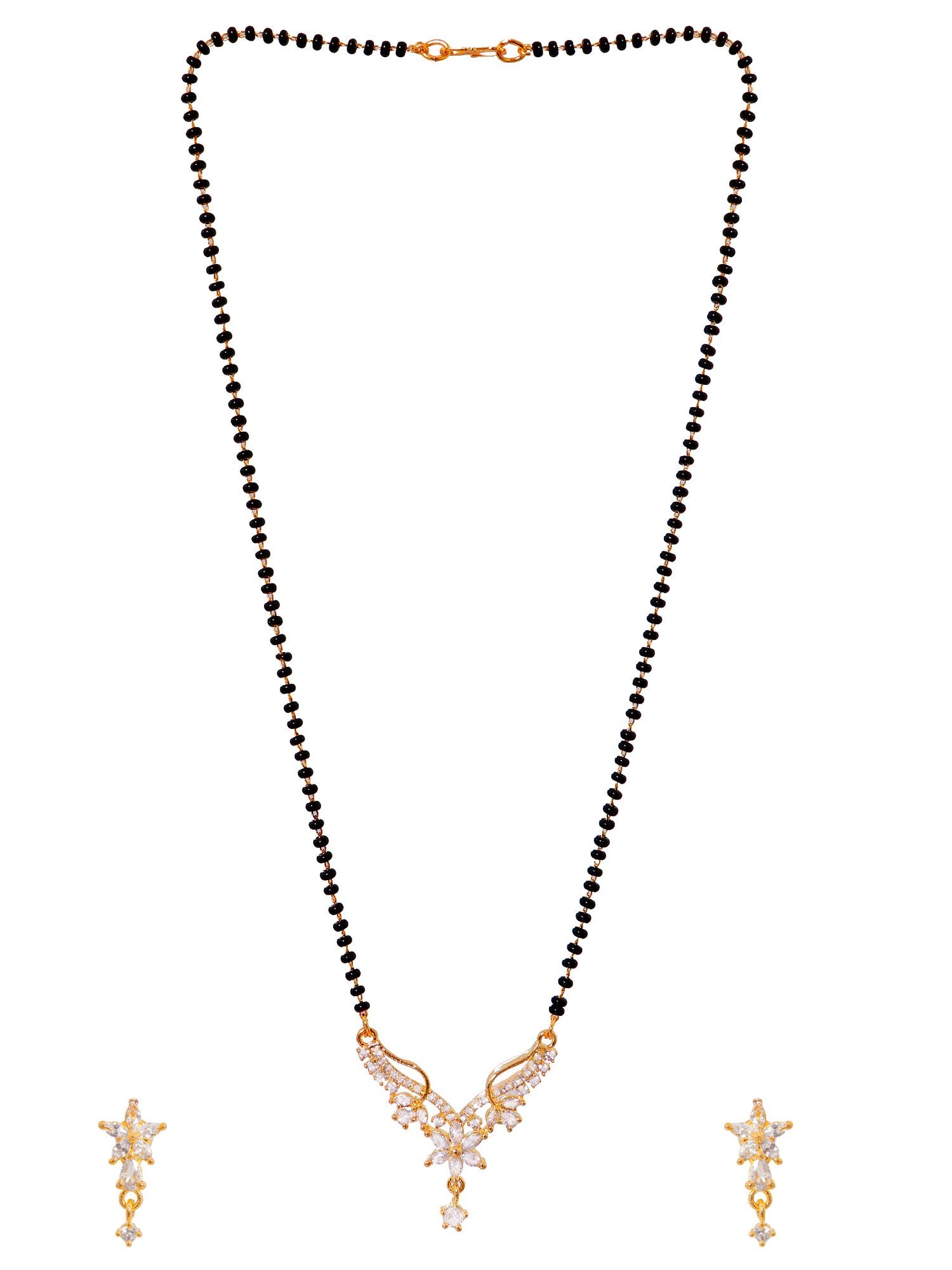 AD studded Floral Mangalsutra Jewelry for Women