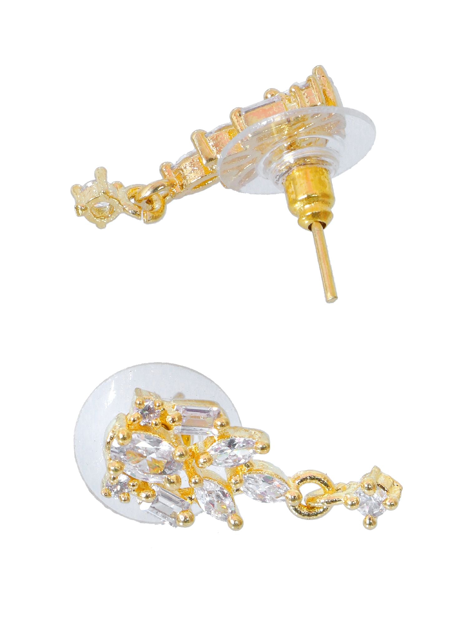 Gold-Plated AD studded Black Beaded Mangalsutra Set for Women