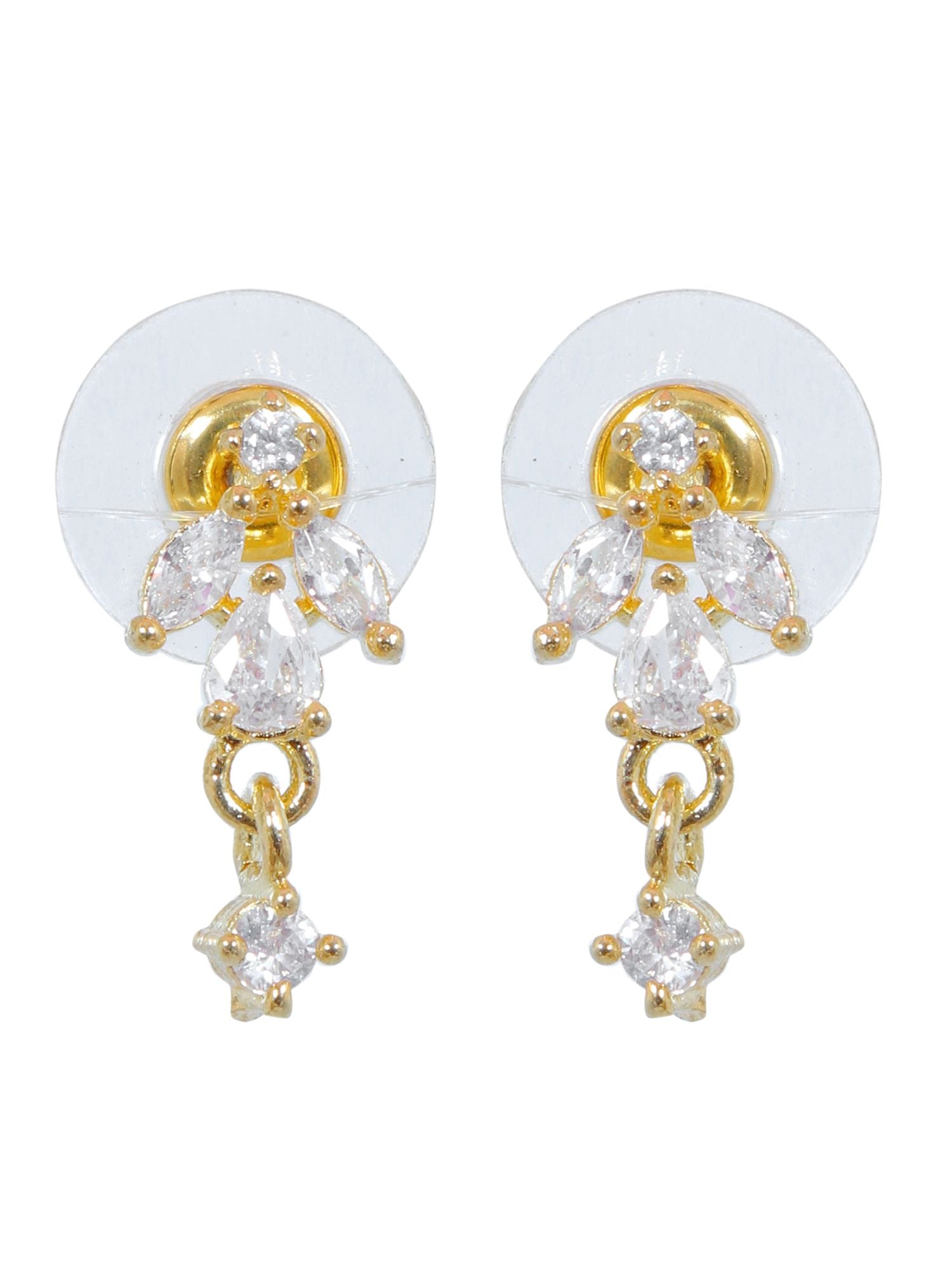 Stylish AD StuddedFloral Mangalsutra Earrings Set for Women