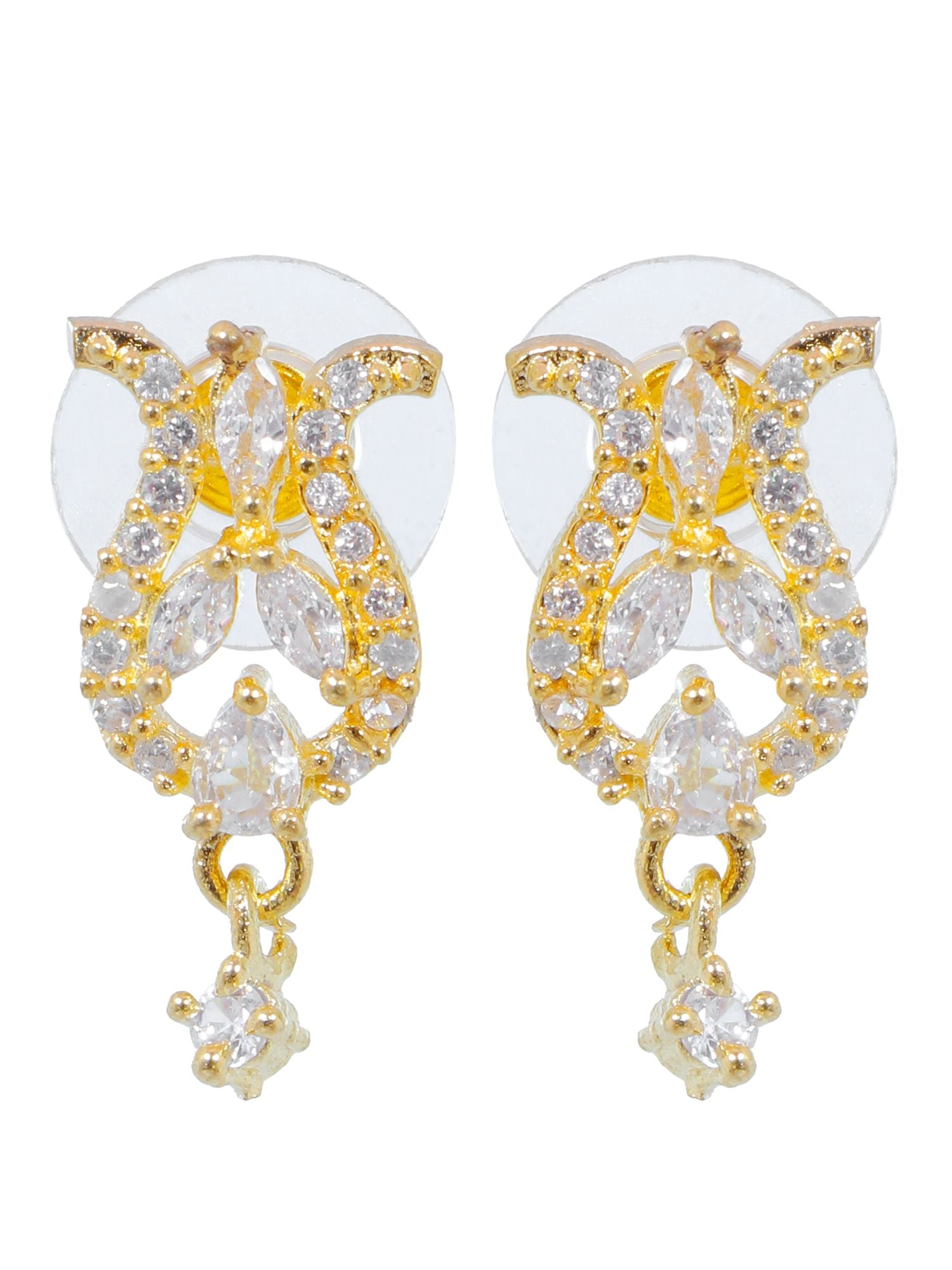 Antique Gold Plated AD Studded Crown Design Patti Mangalsutra with Black Beads